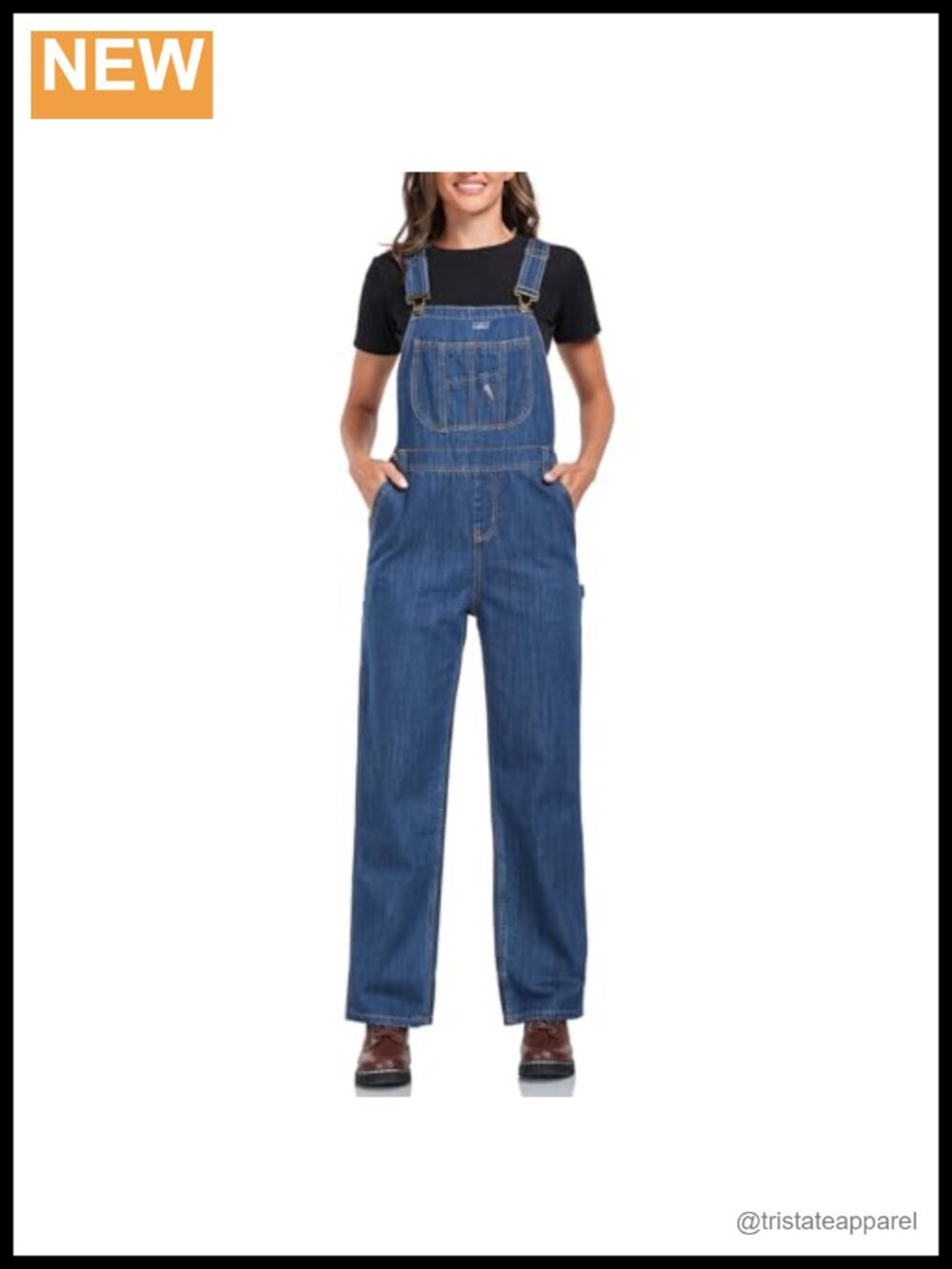 HISEA Denim Bib Overalls Loose Fit Work Jumpsuit Utility Pockets